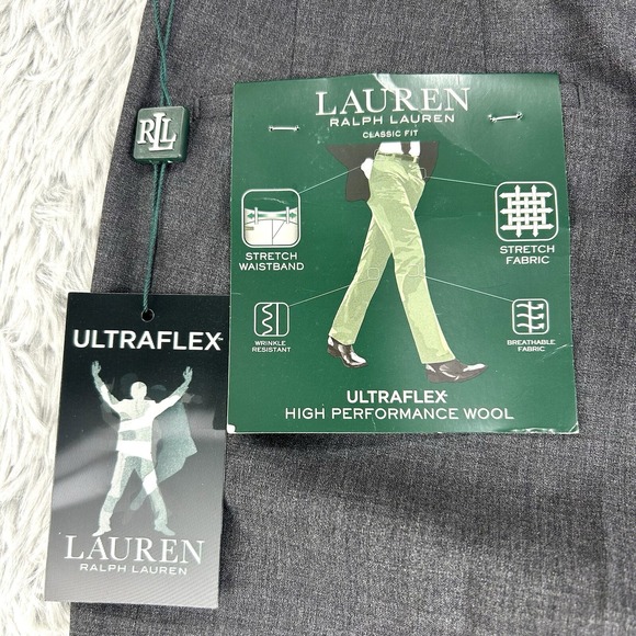 Lauren Ralph Lauren Pants Men's‎ 33x31.5 Gray NWT High Performance Wool Flex - Picture 8 of 11